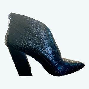 Vince Camuto Steevera Booties Black Mock Croc